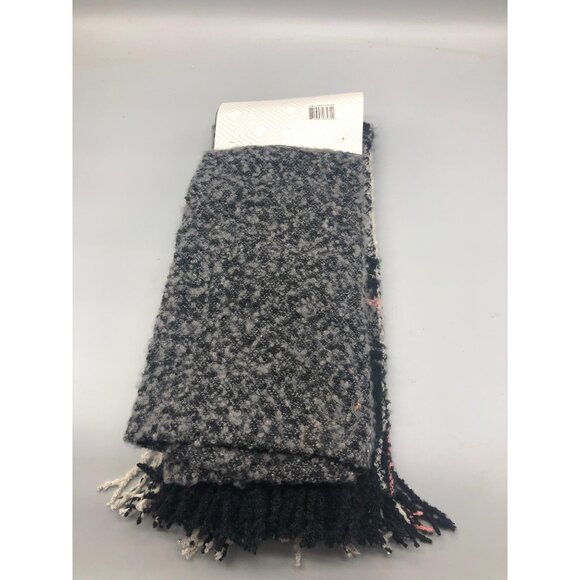 Emanuel Geraldo 2 pack blanket scarf wrap knit fringe polyester gray new READ - Picture 7 of 11